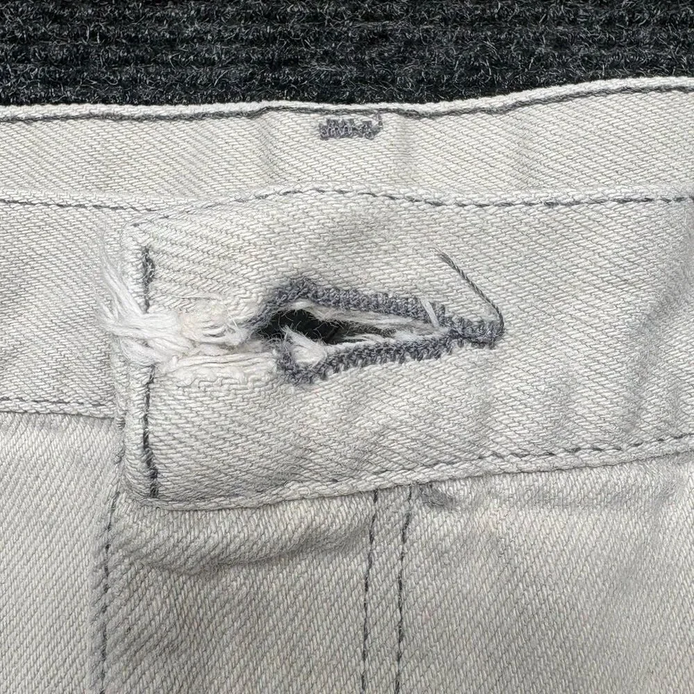 Vintage Rustler Jeans Mens 38x30 White Gray 87621 Straight Leg Denim Made In USA